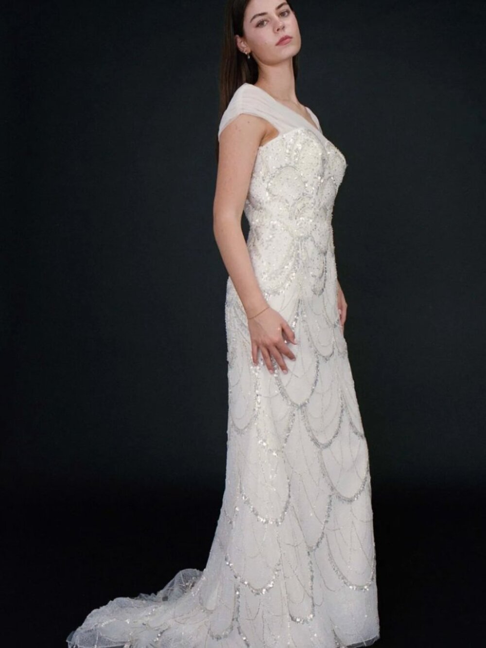 New with tag Style G2505 - Selena Judy Bridal Sequin Mermaid Wedding Dress - Picture 3 of 9